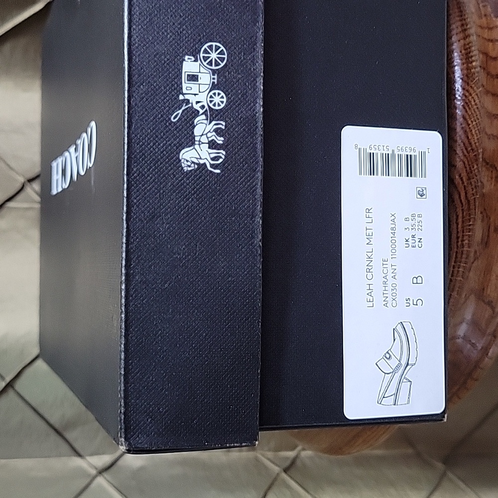 NWT- Coach ‘Leah’ Crinkle Leather Lug Sole Loafer - Picture 3 of 12